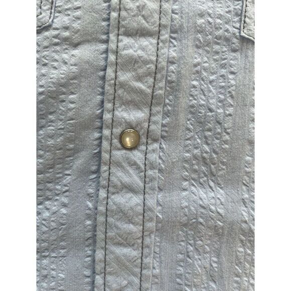 Pop Icon Western Shirt Pearl Snap Front Powder Blue The Buckle Men’s XL - Picture 6 of 12